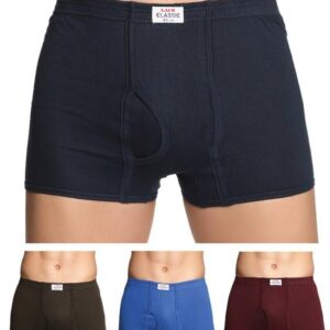Lux Classic Men's Semi Inner Elastic Underwear - Pack of 4 (Color May Vary) | Premium 100% Cotton | Short-Length Fit | Ultimate Comfort & Breathability | Soft, Durable & Everyday Lux Underwear