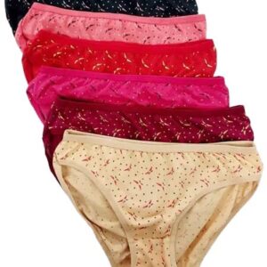Combo Pack of 6 Women's Cotton Hipster Innerwear Floral Printed Panties Assorted Briefs with Elastic Inner Wear Multicolor