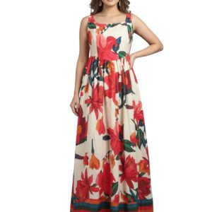 GRECIILOOKS One Piece Dress for Women Long | Comfortable Maxi Stylish Frocks Rayon Dresses