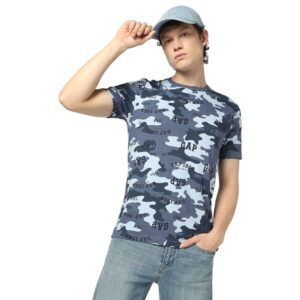 GAP Men's Slim Fit Graphic Print Short Sleeves Crew Neck Camouflage T-Shirt