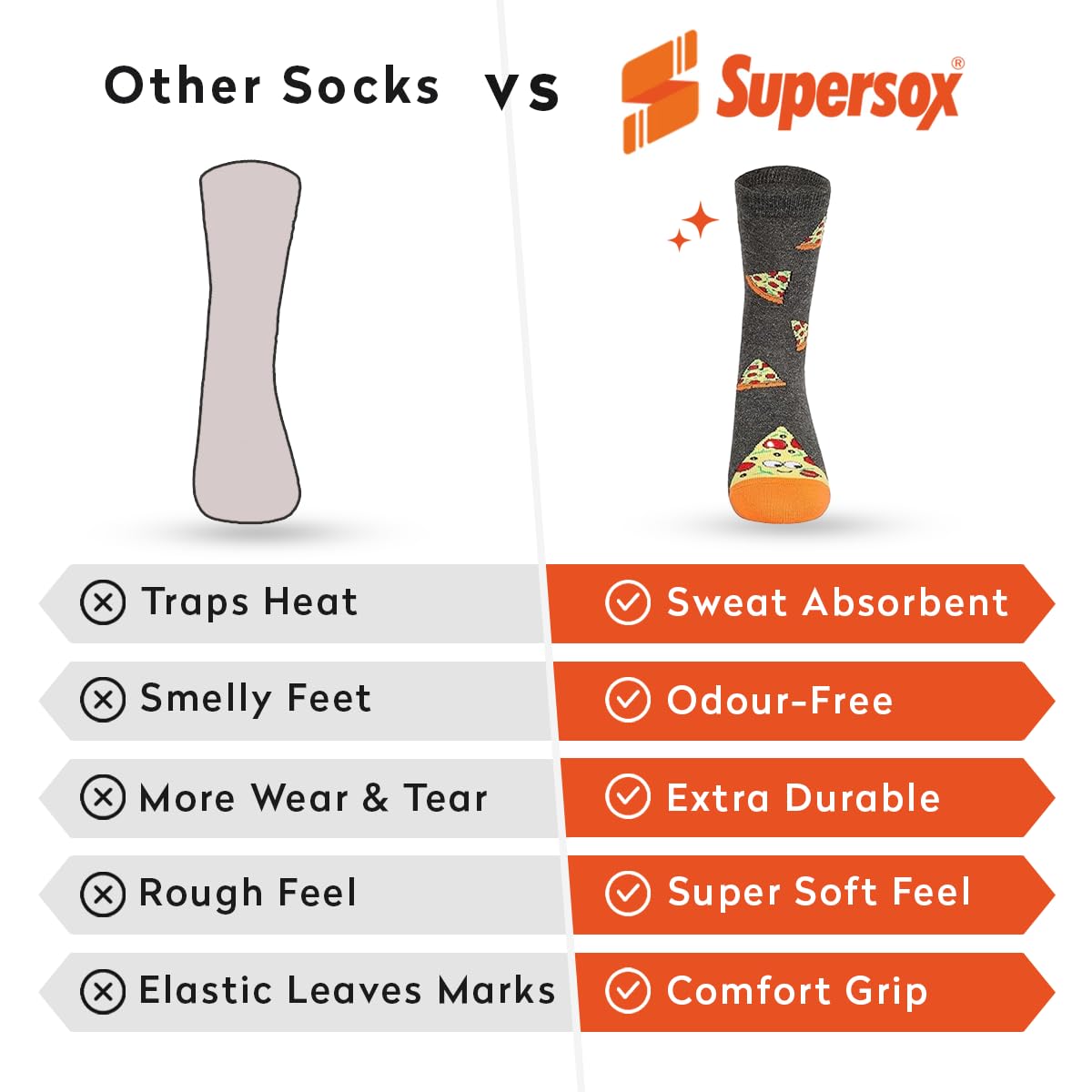 Supersox Funky Women Crew Length Compact Combed Cotton Multicolor Socks Packs Of 5 - Image 5