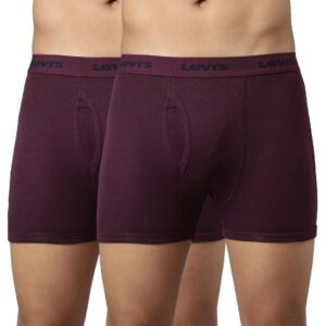 Levi's 001 Men's 100% Pure Cotton Solid Boxer Brief - Mid-Rise, Outer Elastic Waistband (Pack of 2)