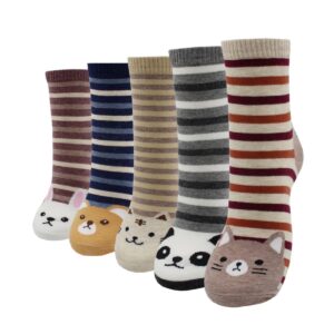 INFISPACE Girl's Cute Bunny Soft Cotton Ankle Length Socks (Pack Of 5, Multicolor)