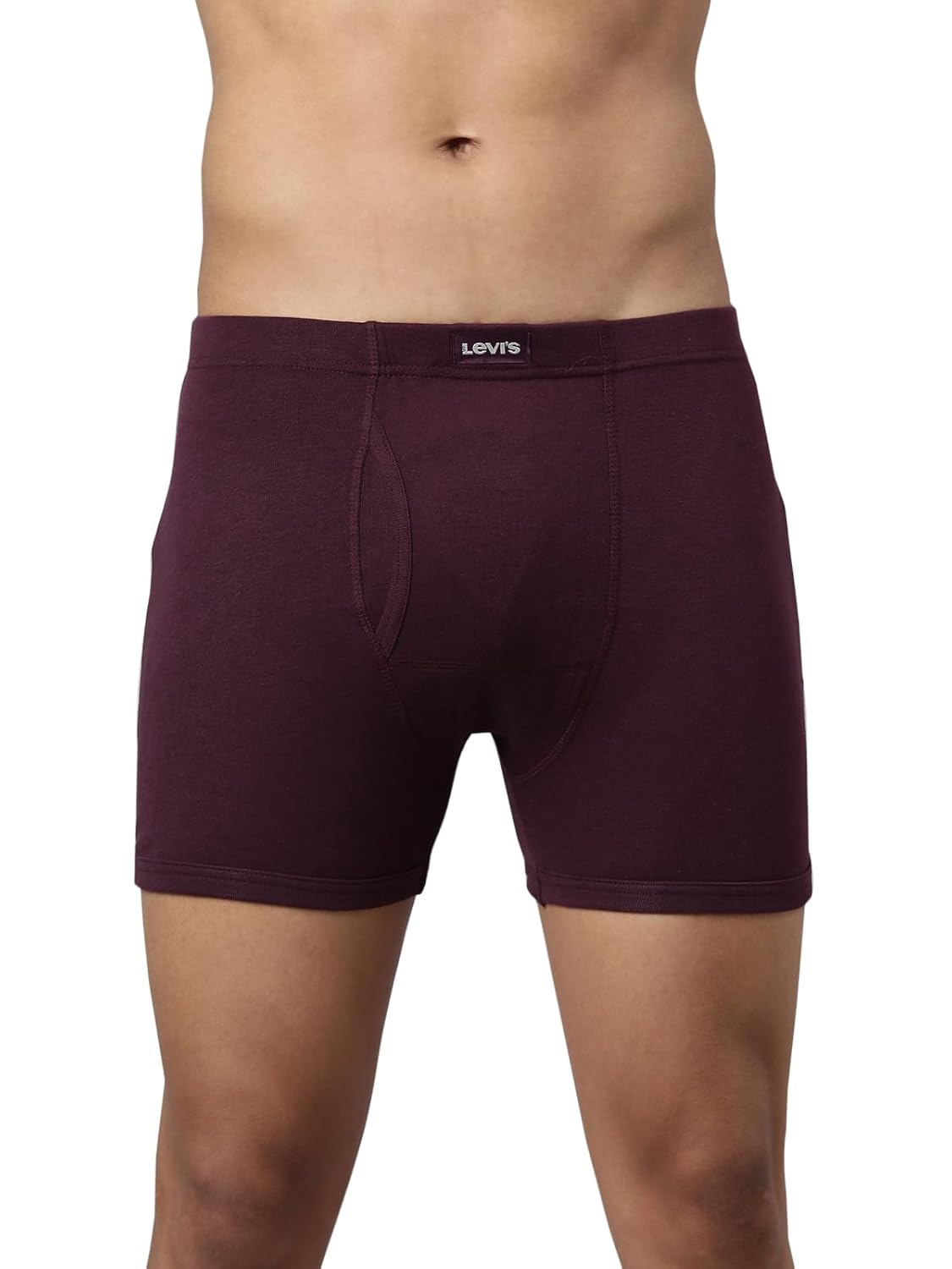 Levi's 010 Men's Pure Cotton Solid Boxer Brief - Mid Rise, Inner Elastic Waistband (Pack of 1)