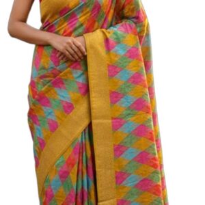 Glory Sarees Women's Luxurious Satin Pure Silk Original Saree Position Print Work Banarasi Kanjivaram Style Saree With Blouse Piece(Elegant109_Parent)