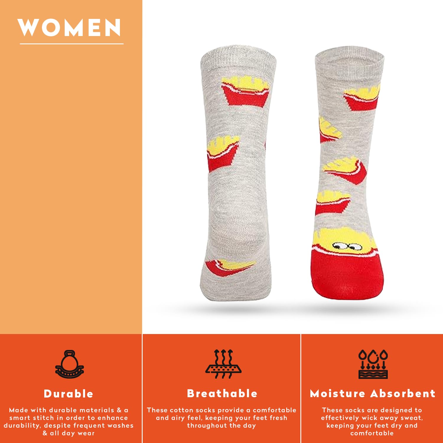 Supersox Funky Women Crew Length Compact Combed Cotton Multicolor Socks Packs Of 5 - Image 4