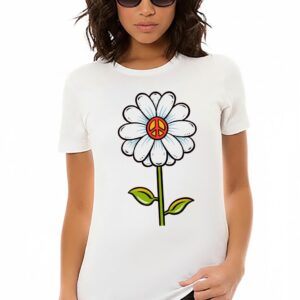 Thats Good Peace Symbol Flower Art Tshirt for Women