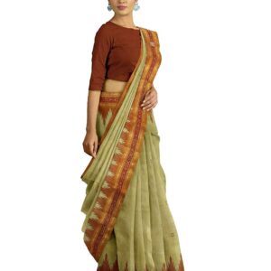 ODISHAHANDLOOM Pure Mulberry Silk Ikat Traditional Handloom/Handmade Khandua Silk/Pata Saree for Women/Pack of 1/Silk Saree for Women/Mulberry Silk/Without Blouse piece