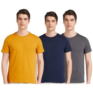 Amazon Brand - Symbol Men's Solid Cotton T Shirt | Round Neck | Half Sleeve | Plain-Regular Fit (Available in Plus Sizes)