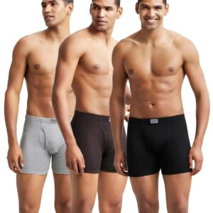 Jockey 8008 Men's Super Combed Cotton Rib Solid Boxer Brief with Ultrasoft Concealed Waistband (Pack of 3)