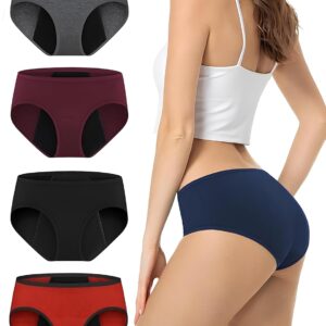 ProArch Women's Period Panty | Pack of 4 Leakproof Menstrual Underwear | Heavy Flow Protection | Reusable & Washable Period Panties for Women & Teens Go Pad Free