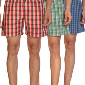 Cotton Boxer Shorts for Men, Breathable, Comfortable & Lightweight (Pack of 3)