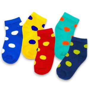 Kid's Socks for Boys and Girls - Made with Soft & Breathable Cotton with Antibacterial Wash, Pack Of 5, Suitable for all day long use