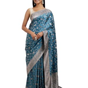 MOHEY Women's Art Silk Weave Saree with Blouse Piece