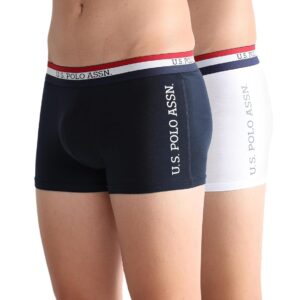 U.S. Polo ASSN. Mens ET002 Anti Microbial Branded Stretch Cotton Underwear Trunk -Pack of 1