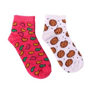 THELA GAADI 100% Combed Cotton Funky Printed Socks for Men & Women, Cute & Quirky Ankle Length Socks, Odour Free, Breathable, Free Size, Pack of 2 Pairs