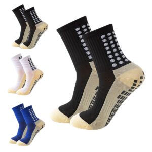 Okdance Grip Football Socks 3 Pairs Grip Soccer Socks for Kids Boy Anti Slip Athletic Socks Non Slip Pads for Basketball Baseball Football Sports Sock