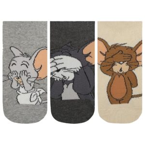 BALENZIA SocksXpress Women's Tom & Jerry Cartoon Themed Low-Cut Socks | Multicolor | Pack of 3 | Officially Licensed