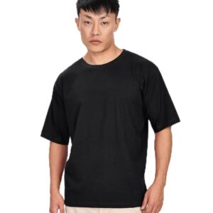 SHODOX® Men's 100% Cotton Relaxed Fit Half Sleeve Tshirt for Men –Drop Shoulder Front and Back Solid Round Neck T-Shirts (Pack of 1)