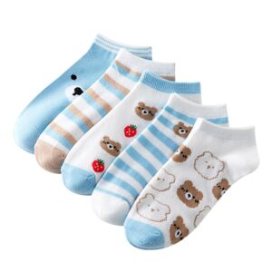 Cotton Men's and Women's Printed Funky Socks - Unisex Ankle-Length, Odour Free, Breathable (Multicolor, Combo Pack of 5)