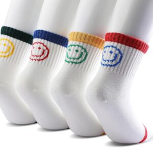 Colourful Socks for Kids, Crew length, Soft Pure Cotton, Lightweight & Breathable, 1 to 9 Years, Pack of 5, Designer socks