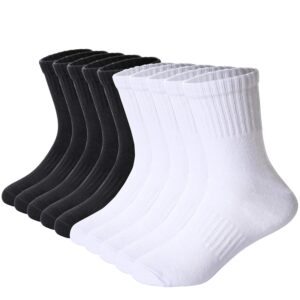 DoSmart Kids Athletic Crew Socks Boys Girls Classics Cotton School Uniform Childs Sports Breathable Casual Socks 10 Pairs
