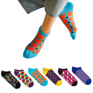 DYNAMOCKS Men's and Women's Combed Cotton Ankle Length Socks (Pack of 6) (Multicolour, Free Size)
