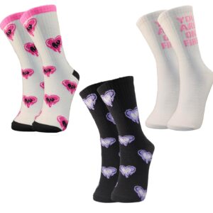 TRAZO Women's Calf Length Designer Knitted Multicolor, Multi-Purpose Socks | Socks for Women (Pack of 3)
