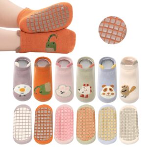 Baby Non-Slip Ankle Socks Cartoon Cute Grip Socks For Babies Boys Girls Multicolor 5/6 Pair