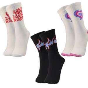 TRAZO Women's Calf Length Designer Knitted Multicolor, Multi-Purpose Socks | Socks for Women (Pack of 3)