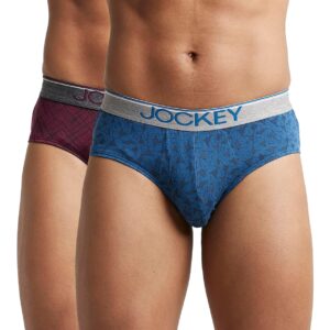 Jockey MC09 Men's Super Combed Cotton Printed Brief with Ultrasoft Waistband (Pack of 2_Colors & Prints May Vary)